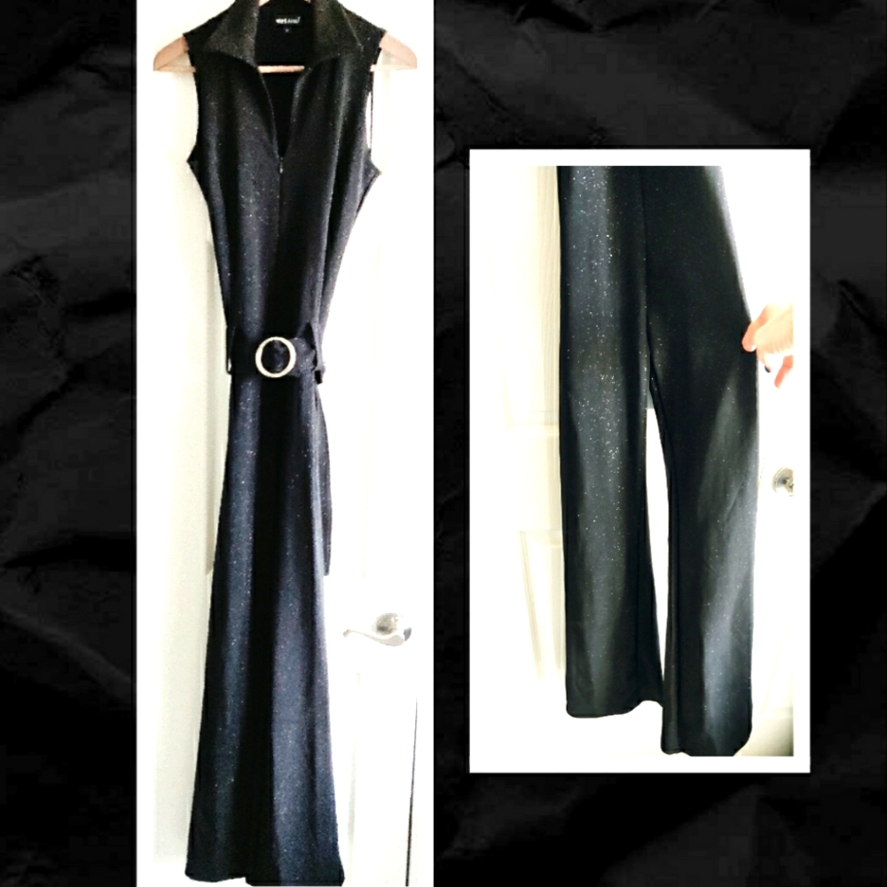 Vintage 90s Shimmery Black Jumpsuit